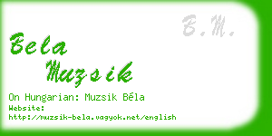 bela muzsik business card